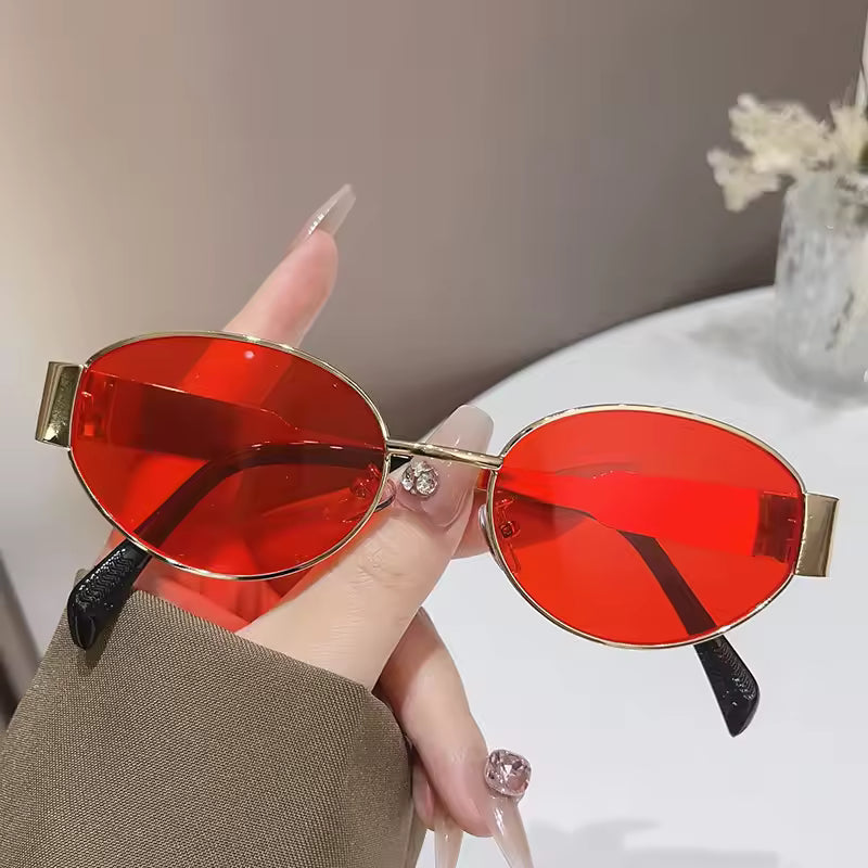 Chic Oval Metal Sunglasses