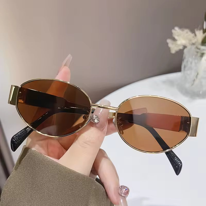 Chic Oval Metal Sunglasses