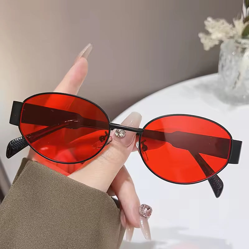 Chic Oval Metal Sunglasses