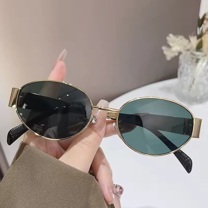 Chic Oval Metal Sunglasses