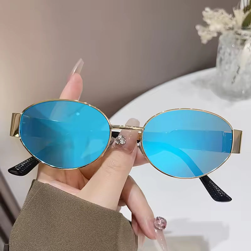 Chic Oval Metal Sunglasses